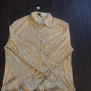 Gold sequin shirt